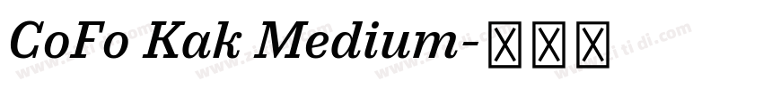 CoFo Kak Medium字体转换